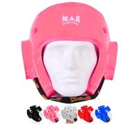 MAR | Pink Pro Dipped Foam Head Guard Boxing Sparring Grappling Competition Training for Kickboxing, Karate, Taekwondo, Semi Contact & More, Adult Kids Headgear (Large)