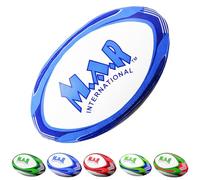 MAR | Pro Match Rugby Ball Size 4, 3 Ply Rugby Balls with Enhanced Grip Perfect for Practice & Gameplay, Balanced, Responsive & Durable, Hand-Stitched Rugby Ball With/Without Air Pump