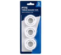 MAR PTFE Plumbers Tape, White Pipe Thread Seal Tape, 12mm x 12m, 3 Pack | 3 rolls PTFE plumbers thread seal tape, 12mm x 12m each. Seals pipe threads to stop leaks. For plumbing, taps, fittings & DIY