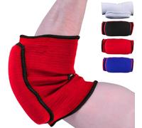 MAR | Red Elasticated Elbow Pads for Protection and Combat Sports, Martial Arts Elbow Support for Men and Women, Karate Elbow Support Brace, Taekwondo Protectors, MMA Elbow Pads for Adults (S)