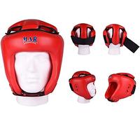 MAR | Red Headguard for Kickboxing, Thai Boxing & MMA Training, Rex Leather Material Head Guard for Face and Ear Protection, Headgear for Sparring Grappling, Muay Thai & Taekwondo, Protective Helmet