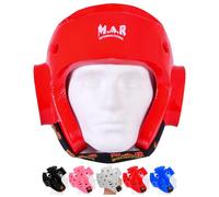 MAR | Red Pro Dipped Foam Head Guard Boxing Sparring Grappling Competition Training for Kickboxing, Karate, Taekwondo, Semi Contact & More, Adult Kids Headgear (Medium)