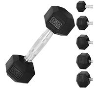 MAR Rubber Hex Dumbbells - 5kg, 10kg, 15kg, 20kg to 25kg Set - Weights for Home Gym Fitness - Weight Lifting Exercise