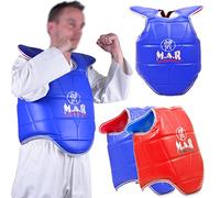 MAR | Small Reversible Boxing Chest Guard, MMA Karate TKD Muay Thai Boxing Body Protector, Taekwondo Vest, Chest Protector, Martial Arts Body Armour, Sparring Training, Adjustable Strike Shield