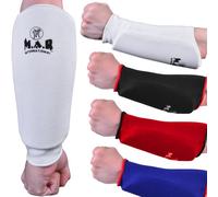 MAR | White Elasticated Forearm Support Brace Slip-On Design, Padded Forearm Guard for Combat Training, Karate, MMA Training, Muay Thai, Boxing, Kickboxing, Martial Arts Training, Combat Sports (M)