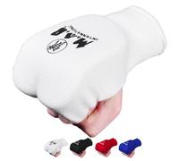 MAR | White Karate Training Mitts, Slip-On Elasticated Design, MMA Hand Protection, Muay Thai, Kickboxing, Martial Arts Gear (XL)