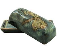 Mara Stoneware Collectible Butter Dish - Mexican Pottery - Blue with Dragonfly Design