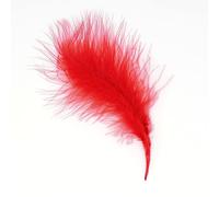 Marabou Feathers 20 Per Pack, 10-15 cm, Fluffy & Soft, 26 Colours (Red - 20 Pack)