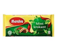 Marabou Mintkrokant - Creamy Milk Chocolate with Refreshing Mint Crisp, Imported Swedish Candy Bar, 3-Pack (3 x 160g)