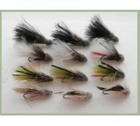 Marabou Muddler trout flies, 12 per pack, Black, white, olive, natural choice of sizes, fly fishing (12)
