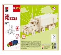 Marabu 0317000000004 Kids 3D Wooden Puzzle Truck, 38 Pieces, Approx. 19 x 8 cm