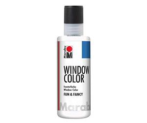 Marabu 04060004101 Window Colour Fun & Fancy Transparent Water-Based Paint Can be Removed on Smooth Surfaces Such as Glass, Mirrors, Tiles and Film 80 ml Crystal Clear