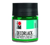 Marabu 11300005067 - Decorative Paint Acrylic Juice Green 067, 50 ml, High-Gloss Acrylic Paint, Water-Based, Weatherproof, Saliva-Resistant, for Painting, Stenciling and Decoupage Technique