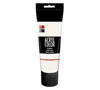 Marabu 12010025070 Acrylic Colour White 225 ml Creamy Water Based Acrylic Paint Quick Drying Lightfast Waterproof for Application with Brush and Sponge on Canvas, Paper and Wood
