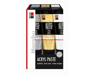 Marabu 120200087 Acrylic Paste Assortment, 3 x 100 ml