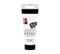 Marabu 12040050808 - Acrylic Gesso White 100 ml, Fine, High-Coverage Acrylic - Water-Based Primer, Low Absorbent, for Smooth Paint Application and Good Adhesion of Paints and Media