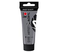 Marabu 12200055082 Artist Acrylic Silver 082, 22 ml, Fine Artist Quality Acrylic Paint, Water-Based, Pastose Consistency, Highly Pigmented, Very Good Brilliance and Coverage