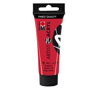Marabu 12200055911 Artist Acrylic Carmine Red 911, 22 ml, Fine Artist Quality Acrylic Paint, Water-Based, Pastose Consistency, Highly Pigmented, Very Good Brilliance and Coverage