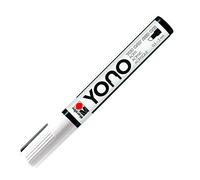 Marabu 12400102070 12400102070-YONO Marker, White 070, Versatile Acrylic Pen with Japanese Chisel Tip, Water-based, Lightfast and Waterproof, for almost all surfaces, 0.5-5 mm