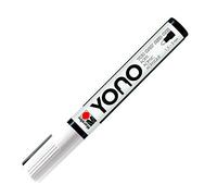 Marabu 12400103070 YONO Marker White 070 Versatile Acrylic Pen with Japanese Bullet Tip 1.5-3 mm, Water-Based, Lightfast and Waterproof, for Almost All Surfaces, 1,5-3 mm