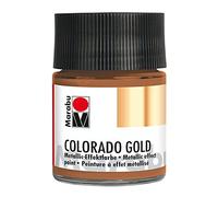 Marabu 12640005794 - Metallic Effect Paint, Colorado Gold Antique Copper 50 ml, Water-based, Lightfast, Weatherproof, Quick Drying, for Brushing and Dotting on Absorbent Surfaces