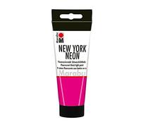 Marabu 12660050334 New York Neon, Neon Pink Neon Colour, 100 ml, Suitable for Blacklight, Water-based, Lightfast, Weatherproof, Quick-Drying, for Brushing and Dotting on Absorbent Surfaces