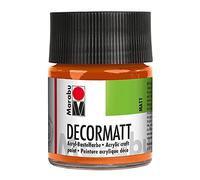 Marabu 14010005013 - Decormatt Acrylic Orange 013, 50 ml, Velvet Matte Acrylic Paint, Water-Based, Creamy and Colour-Intense, Saliva-Resistant, Weatherproof, for Free Painting and Stenciling