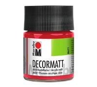 Marabu 14010005031 - Decormatt Acrylic Cherry Red 031, 50 ml, Velvet Matte Water-Based Acrylic Paint, Creamy and Colour-Intense, Saliva-Resistant, Weatherproof, for Free Painting and Stencil