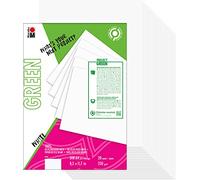 Marabu 1612000000601 Green Line 161200000601 Paper Pad DIN A4 White, 20 Sheets, Bright, 250 g/m², Acid-Free, 100% Recycled Content