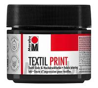 Marabu 17030050974 Textile Print Lamp Black 100 ml Screen and High-Pressure Water-based Paint, Odourless and Lightfast, Long Open Time, for Light and Dark Textiles