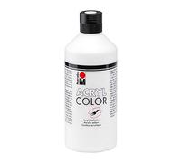 Marabu Acrylic Colour, White, (070), 500ml, Mixable, Quick Drying, Creamy, Light Fast Paint, For Home, School, University