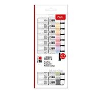 Marabu Acrylic Paint, Pastel, 12 ml (Pack of 12)