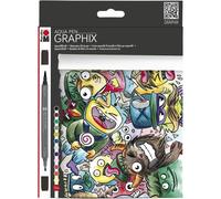 Marabu Aqua Pen Graphix Marker Set Manga Watercolour Drawing 12 Pack - MEGA MASH