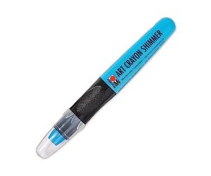 Marabu Art Crayons - Shimmer Sky Blue - Highly Pigmented Glittery Watercolor Crayons - Smooth and Easy Blending Water Soluble Crayons for Mixed Media Artists - Arts and Crafts for Adults