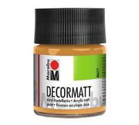 Marabu Decormatt 14010005784 Acrylic Metallic Gold 784, 50 ml, Water-Based Velvet, Creamy and Intense Colours, Saliva-Resistant, Weatherproof, for Painting and Stencilling