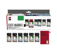 Marabu Easy Marble, Starter Colours, (021 038, 095, 067, 101, 073), 6 x 15ml, For Creating Immersion Marble Effects On Plastic, Glass, Wood, Papier Mâché, Eggs, Metal, Polystyrene And More