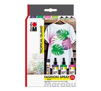 Marabu Fashion Spray Set - Spray Paint for Fabric T Shirts etc - TROPICAL ISLAND