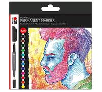 Marabu Graphix Multi-Coloured Significant Permanent Marker Assortment - Set of 12