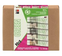 Marabu Green Acrylic Paint BOHO Set 5x100ml
