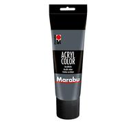 Marabu na 12010025079 Acrylic Colour Dark Grey 225 ml Creamy Acrylic Paint Water-based Quick Drying Lightfast Waterproof for Application with Brush and Sponge on Canvas Paper and Wood