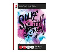 Marabu Pad, Special Paper for Alcohol-Based Inks, DIN A4, 12 Sheets 280g/m2, Matt Coated, White, Tear Resistant and Waterproofing
