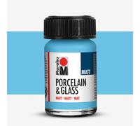 Marabu Porcelain Ceramic And Glass Matt Paint, Light Blue 15ml, Painting And Stamping, Waterbased, Washable, Dishwasher-Safe