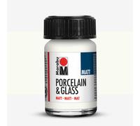 Marabu Porcelain Ceramic And Glass Matt Paint, White 15ml, Painting And Stamping, Waterbased, Washable, Dishwasher-Safe