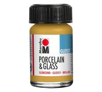 Marabu Porcelain Ceramic & Glass Glossy Paint Metallic Gold 15ml, For Painting And Stamping, Washable, Dishwasher-Safe