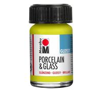 Marabu Porcelain Ceramic & Glass Glossy Paint Reseda 15ml For Painting And Stamping, Waterbased, Washable, Dishwasher-Safe