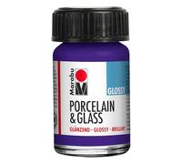 Marabu Porcelain Ceramic & Glass Glossy Paint Violet 15ml, For Painting And Stamping Waterbased, Washable, Dishwasher-Safe