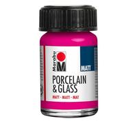 Marabu Porcelain Ceramic And Glass Matt Paint, Raspberry 15ml, Painting And Stamping, Waterbased, Washable, Dishwasher-Safe