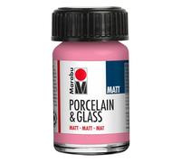Marabu Porcelain Ceramic And Glass Matt Paint, Rose Pink 15ml, Painting And Stamping, Waterbased, Washable, Dishwasher-Safe