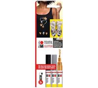 Marabu Textil Painter Glitter Fabric Marker Pen 3mm (3pk)