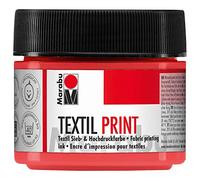 Marabu 17030050913, Screen and high Printing Ink, Water-Based, odourless and Non-Fading, Long Openness, for Light and Dark Textiles, 100 ml, Pyrrol-red, (Pack of 1)